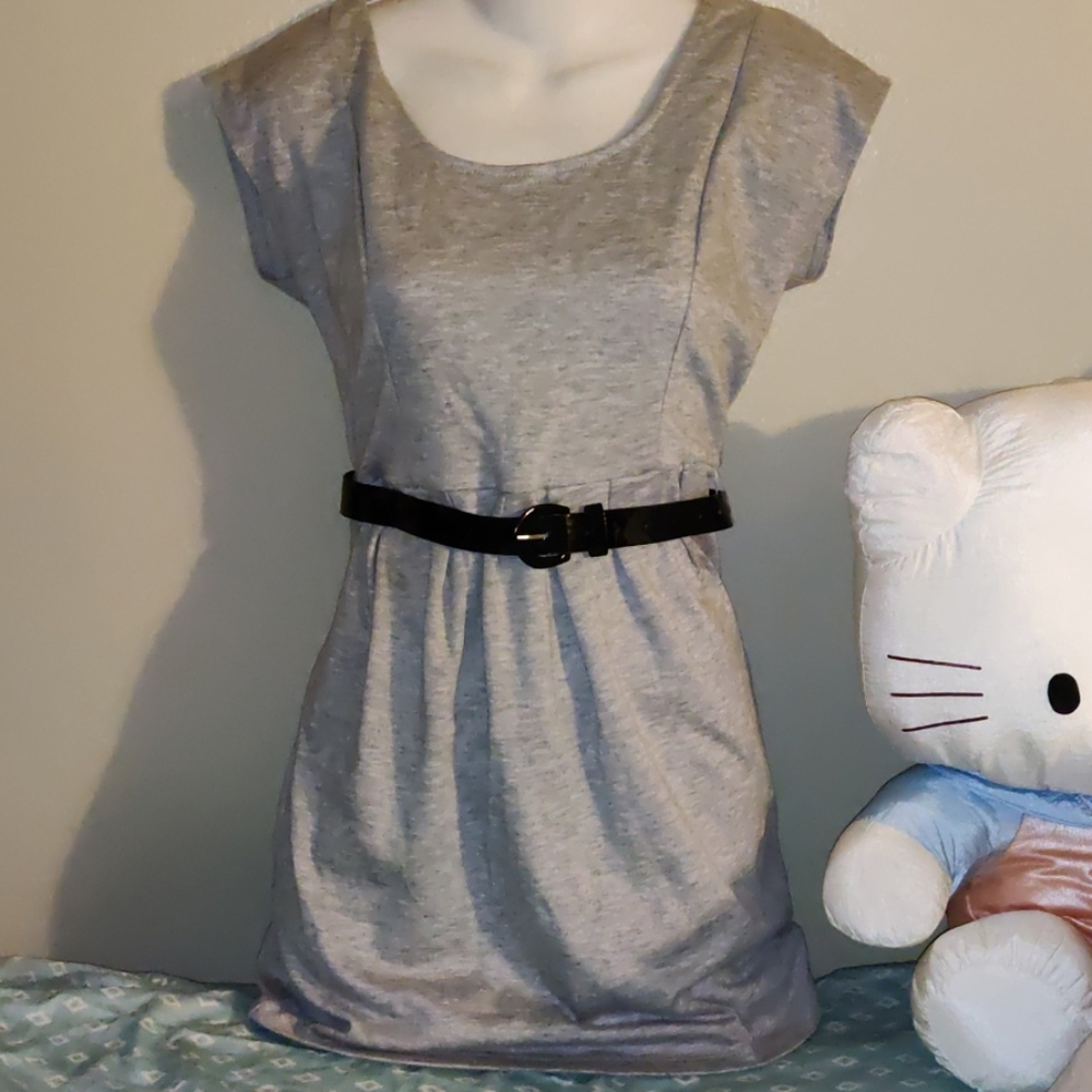 Forever 21 Gray Belted Dress M